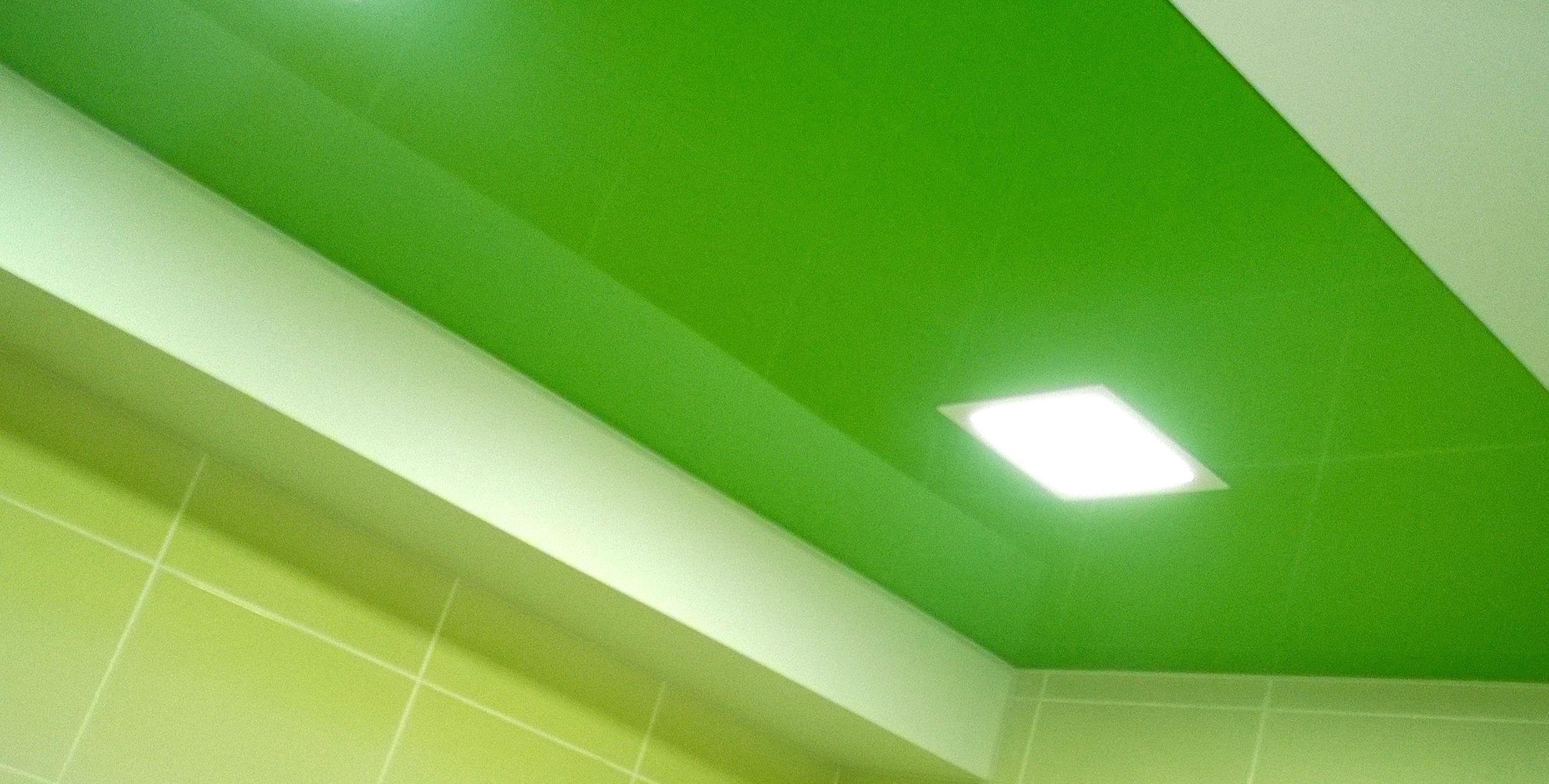 Зеленый натяжной потолок. что следует учесть при выборе
