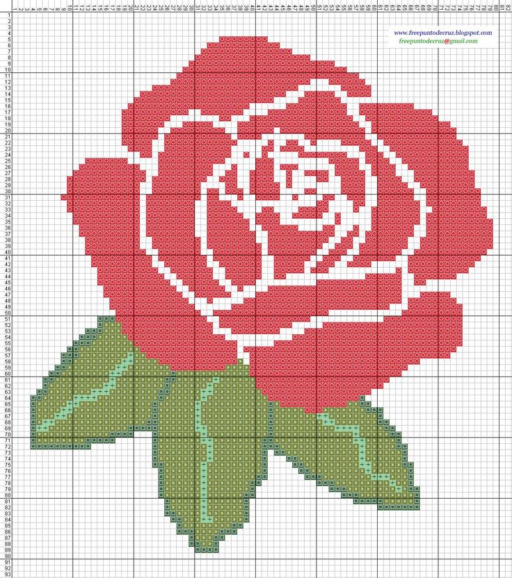 Вышивка крестом: схемы роз на примере белых и красных