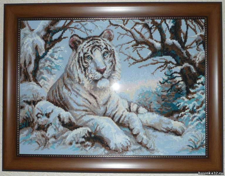 Как вышить усы тигра