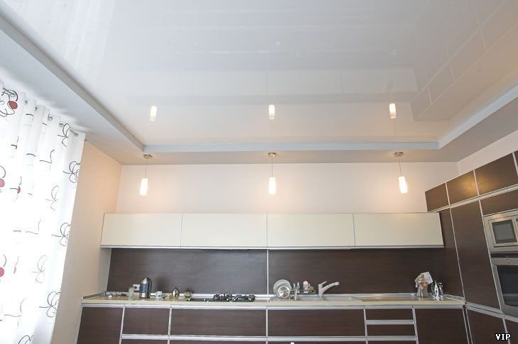 Двухуровневый потолок на кухне: 50 фото, современные идеи отделки