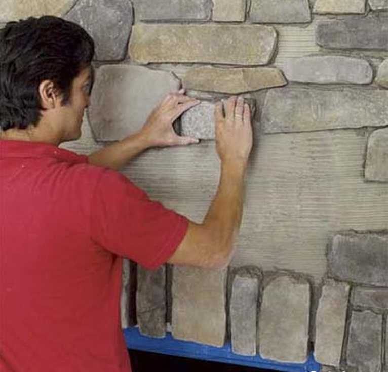 Отделка стен декоративным камнем своими руками