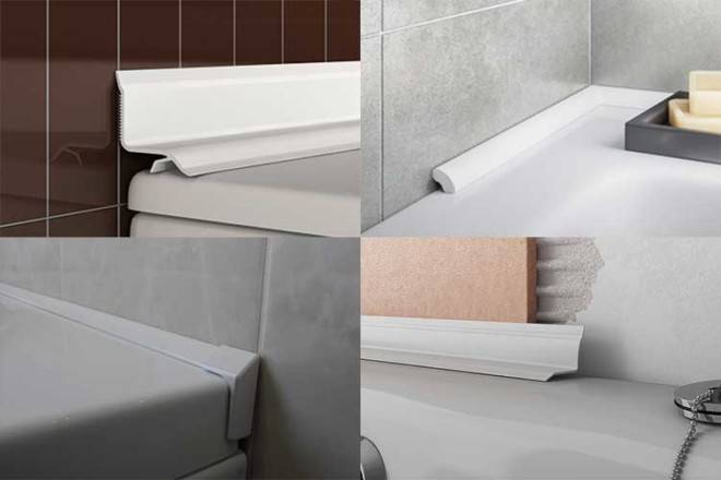 Как выбрать и применить правильно плинтус для ванной комнаты: потолочные и напольные модели