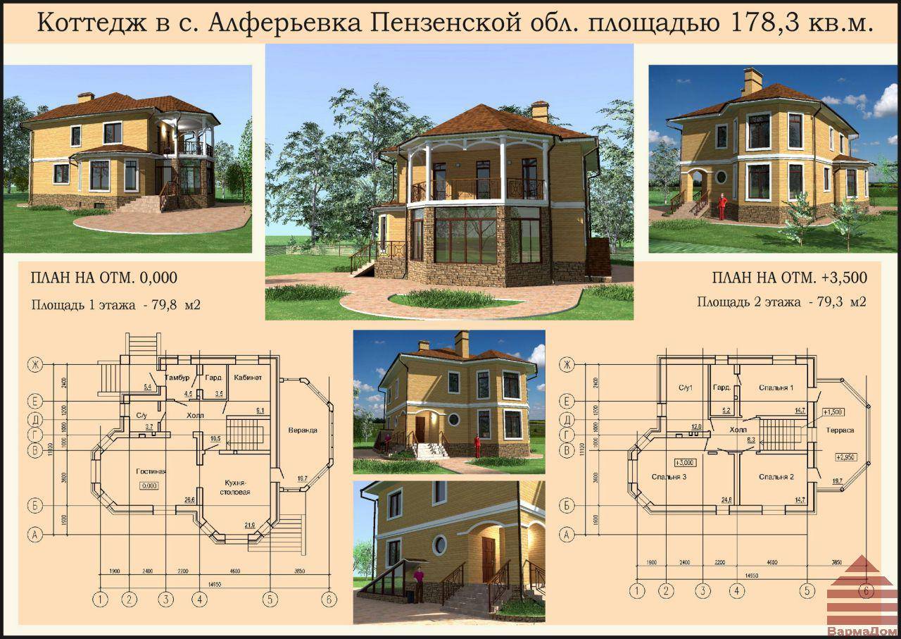 План фундамента двухэтажного дома