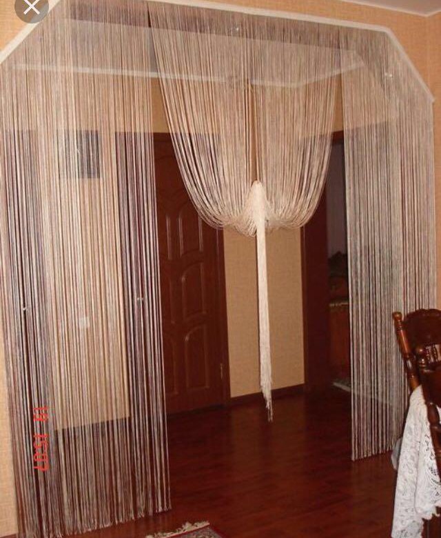 Как красиво повесить свисающие нитяные шторы - шторы в дом