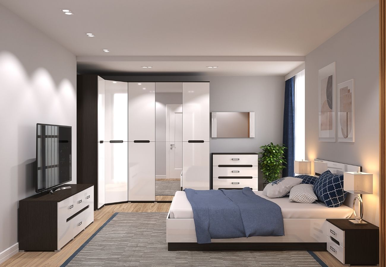 Угловой шкаф в спальню: дизайн-идеи, маленькие и большие, черные и белые