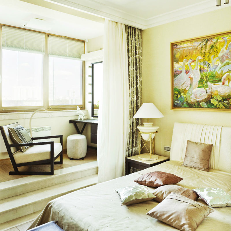 Спальня совмещенная с балконом - только ремонт своими руками в квартире: фото, видео, инструкции