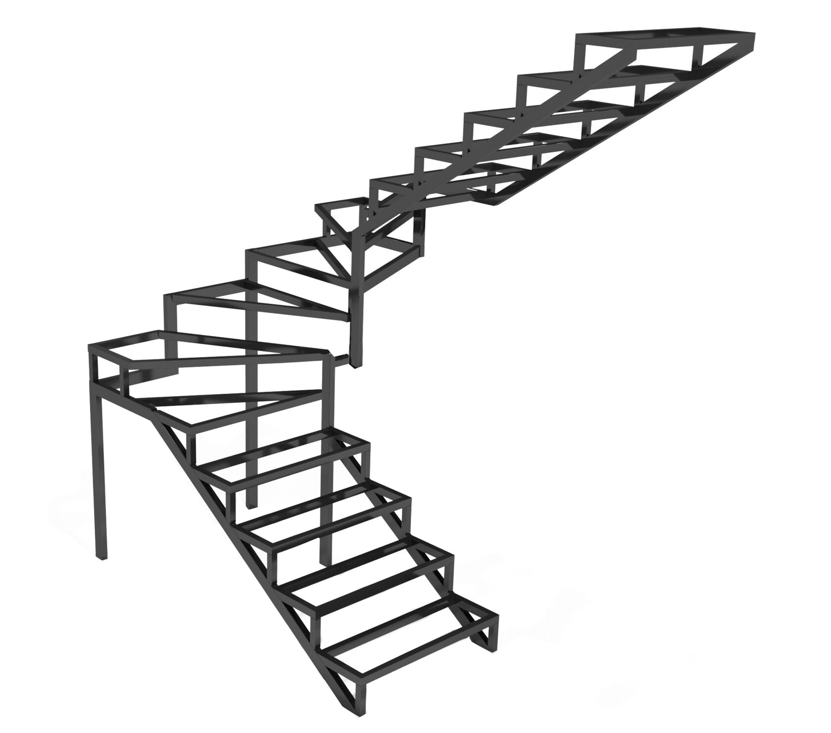 Лестница на металлическом каркасе своими руками