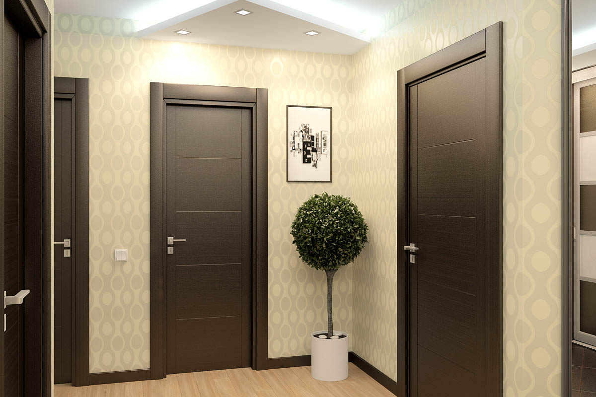 Обои для прихожей и коридора, какие выбрать обои в прихожую под темные двери, идеи для квартиры