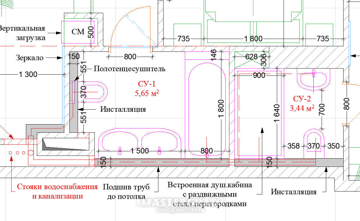 Перенос унитаза от стояка: на минимальное и большое расстояние
