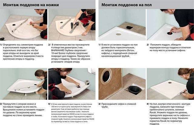 Тонкости установки душевых поддонов