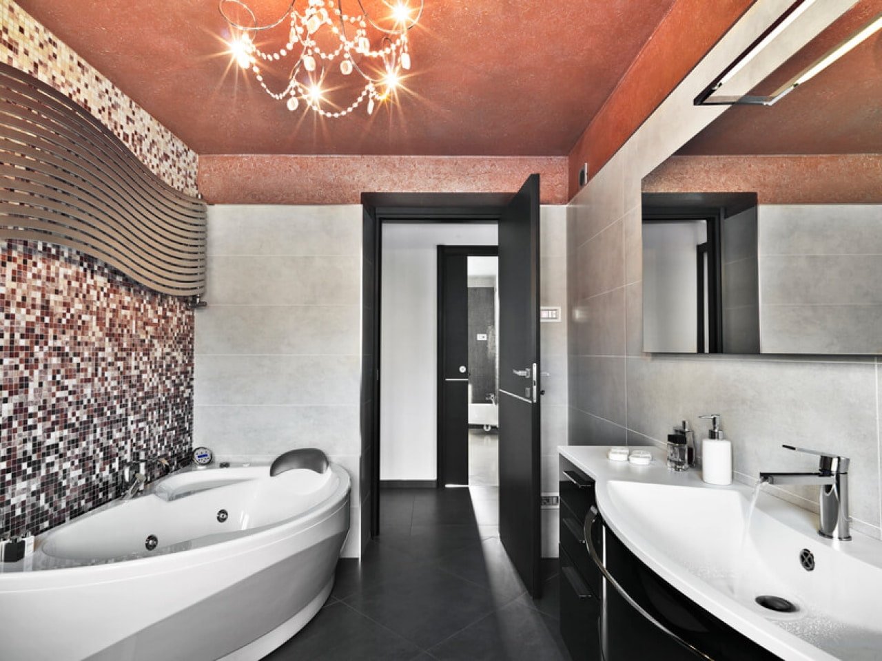 Потолок в ванной - 125 фото вариантов дизайна и стильного украшения потолка