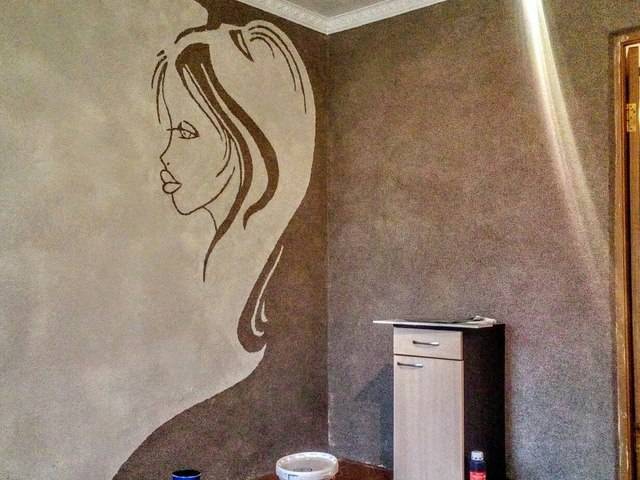 Рисунки жидкими обоями на стене: декорируем своими руками кухню и не только