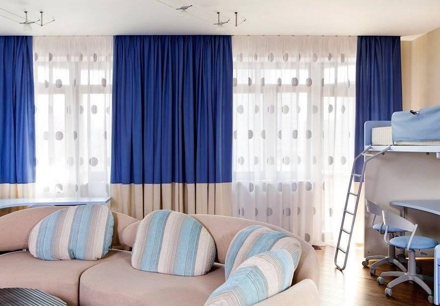 Синие шторы: 120 фото идей дизайна. примеры удачного сочетания штор с синим оттенком
