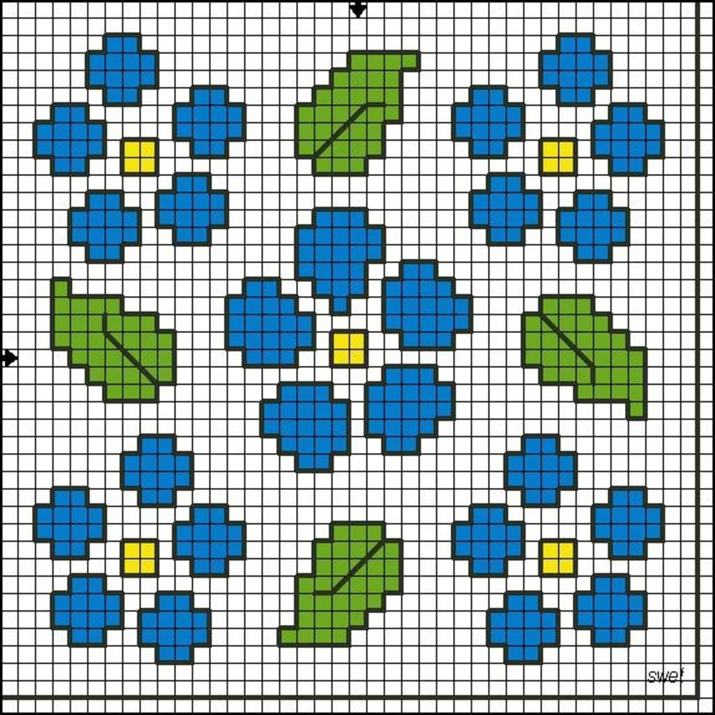 Вышивка крестом схемы цветы и маленькие узоры