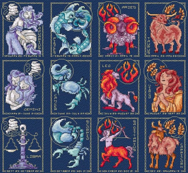 Зодиак, изонить, схемы. | страна мастеров