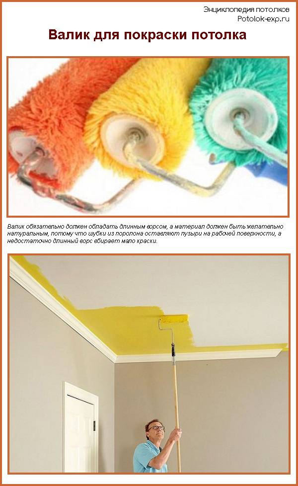 Каким валиком лучше красить потолок водоэмульсионной краской