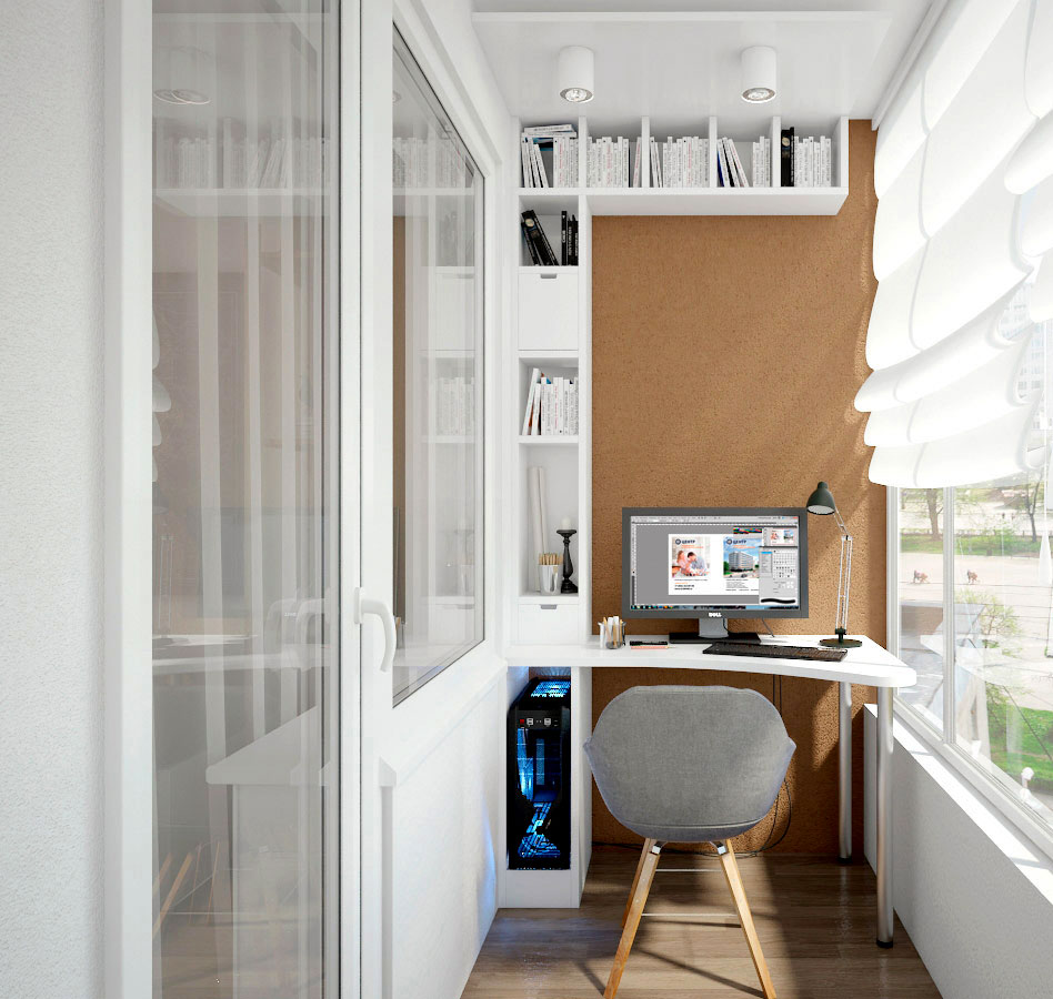 Кабинет на балконе: идеи отделки и дизайна + фото интерьеров