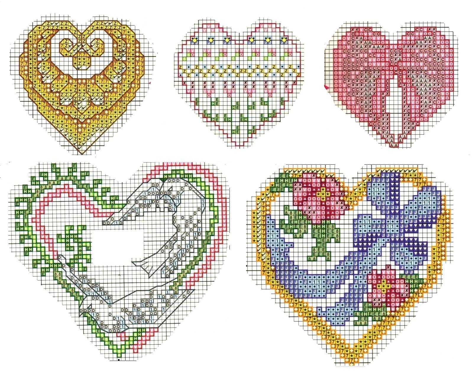 Милые сердцу штучки: вышивка крестом: "дела сердечные или 36 вариаций на тему "сердце" + несколько схем"
