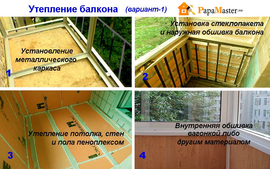 Внутреннее утепление балкона и лоджии своими руками — пошаговая инструкция с фото, видео и описанием
