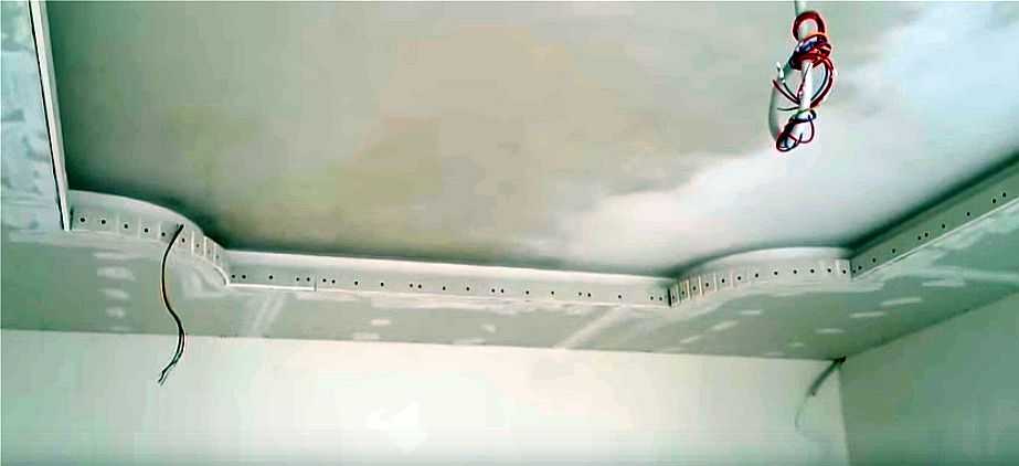 Двухуровневый потолок из гипсокартона: фото, каркас, видео