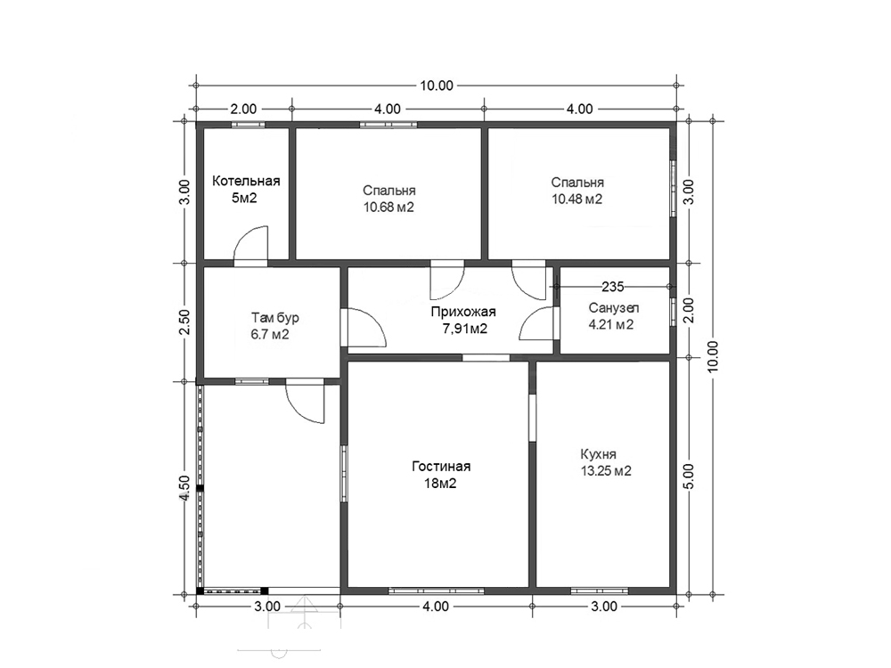 Планировка одноэтажного дома и коттеджа 8х10, 12х12, 11х11, 9х9, 8х8, 6х6, 7х8 и других размеров