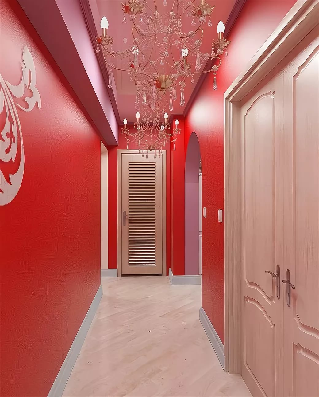 Красный коридор в квартире
