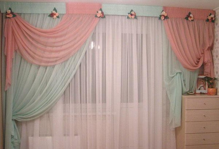 Двухцветные шторы в современном интерьере - 110 фото дизайна