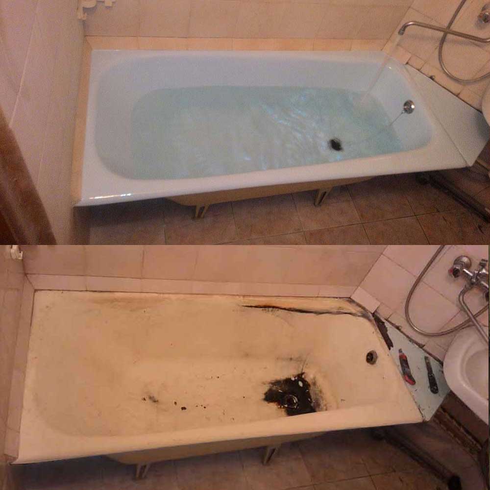 Реставрация старых ванн: эмалировкой, акрилом, вкладыщем