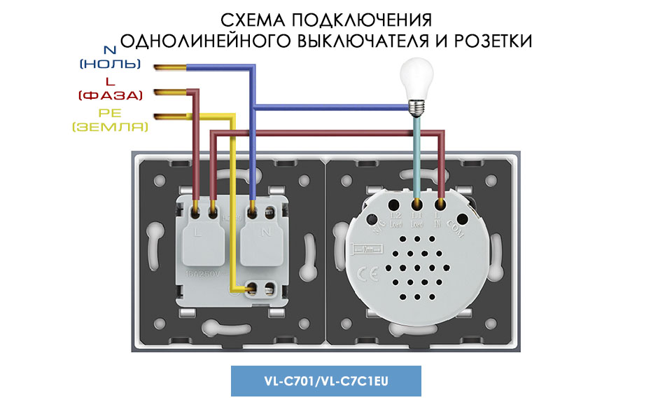 Как подключить четверную розетку одним проводом