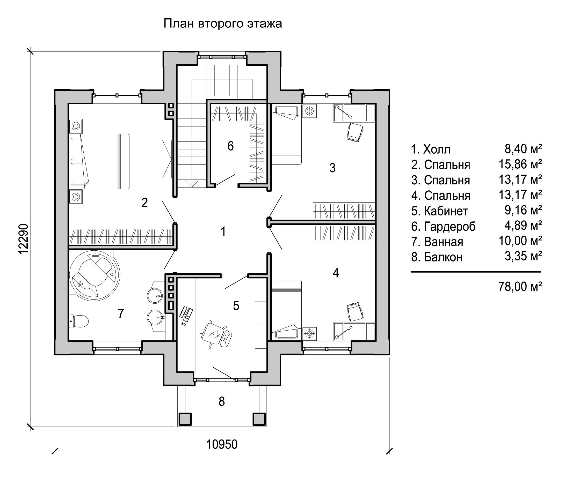 Планировка двухэтажного дома с двумя санузлами