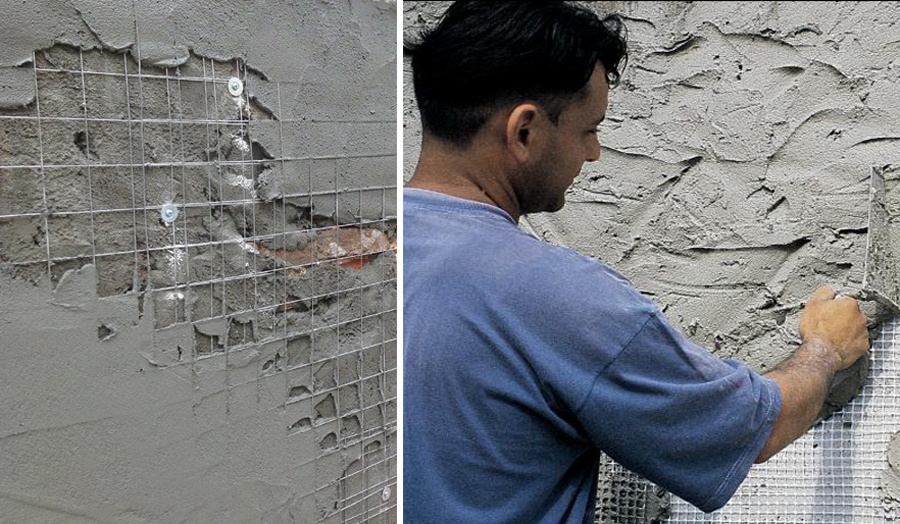 Как крепить сетку под штукатурку на стене: кирпичной, бетонной