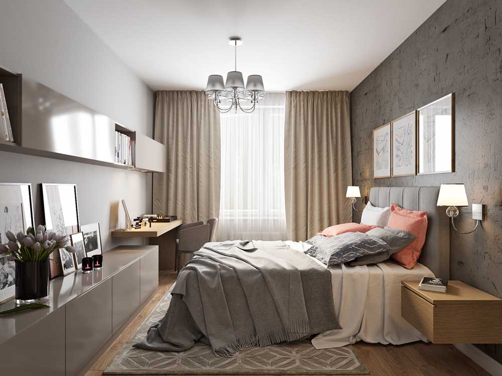 Дизайн спальни 14 кв.м: 10 идей оформления, особенности отделки и выбора мебели