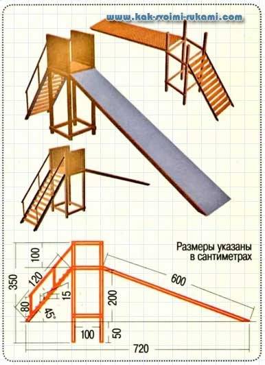 Детская горка своими руками