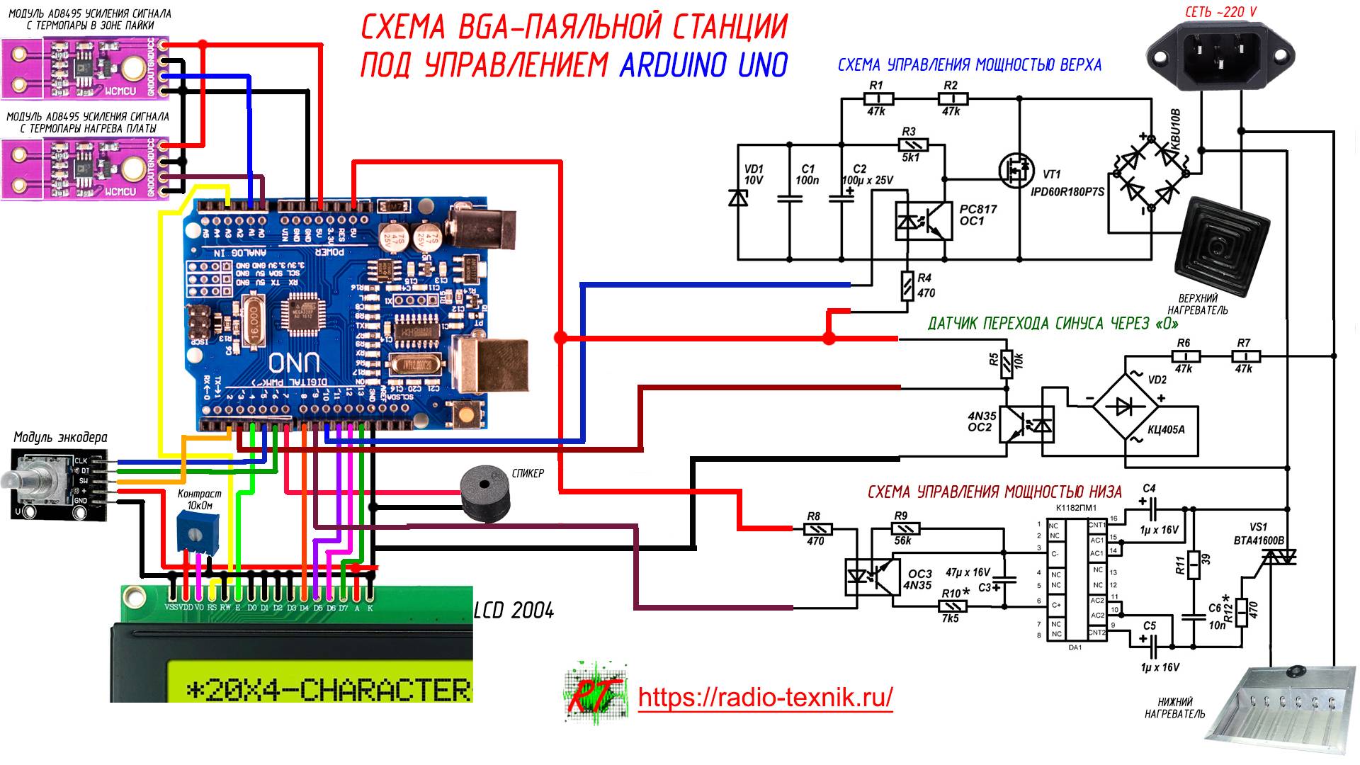 Термовоздушная паяльная станция "didav"