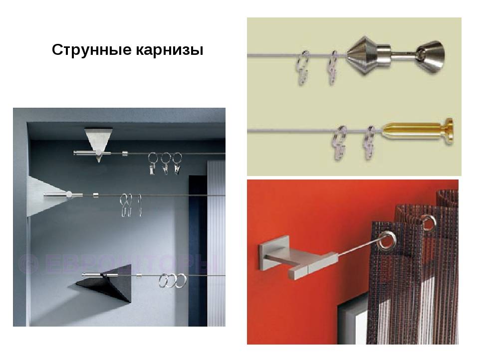 Струнный карниз для штор: потолочный, настенный, установка
