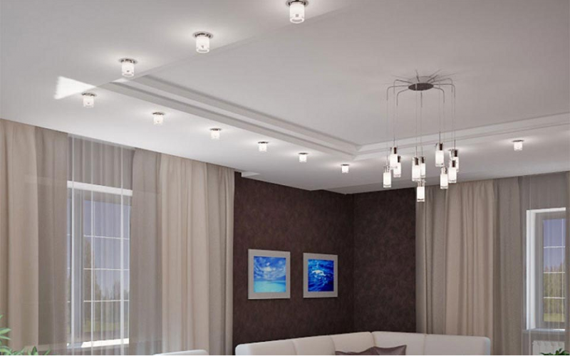 Потолки из гипсокартона (90 фото) - идеи дизайна потолков в разных комнатах