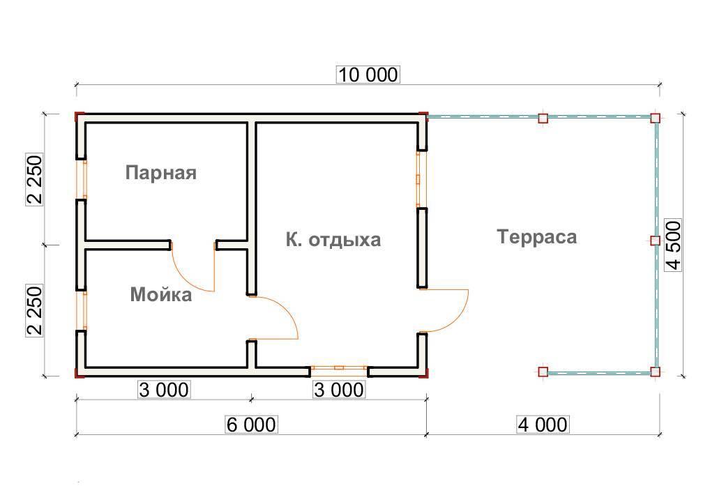✅ проект хозблок и баня под одной крышей угловой - sk-megalit.ru