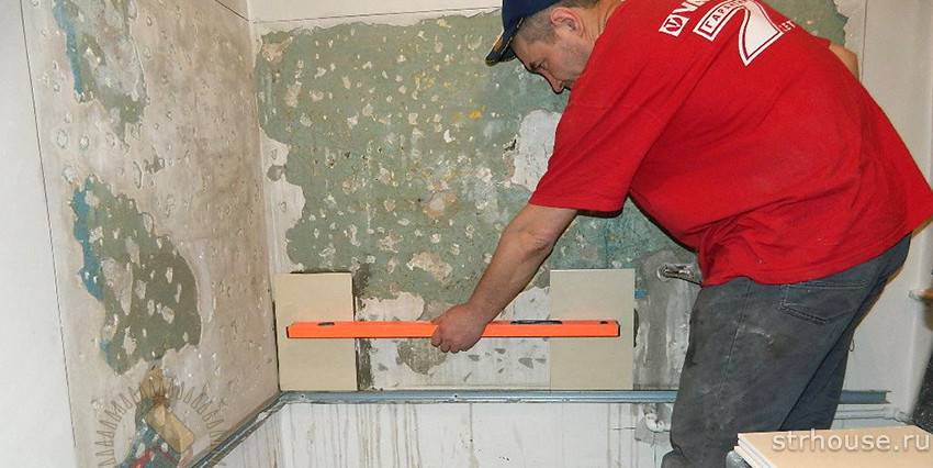 Подготовка стен под плитку в ванной: выравнивание, обработка