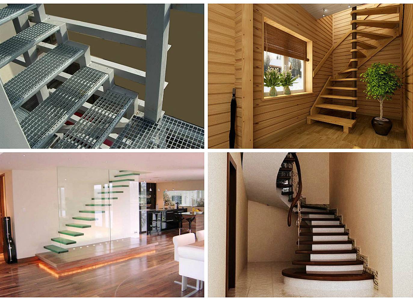 Формы лестниц для частного дома