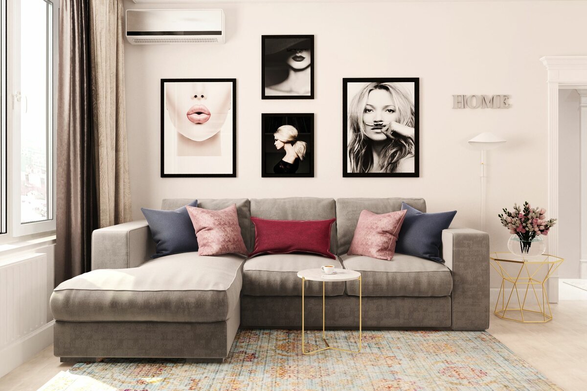 Дизайн стены над диваном в гостиной: интересные варианты и особенности использования декора