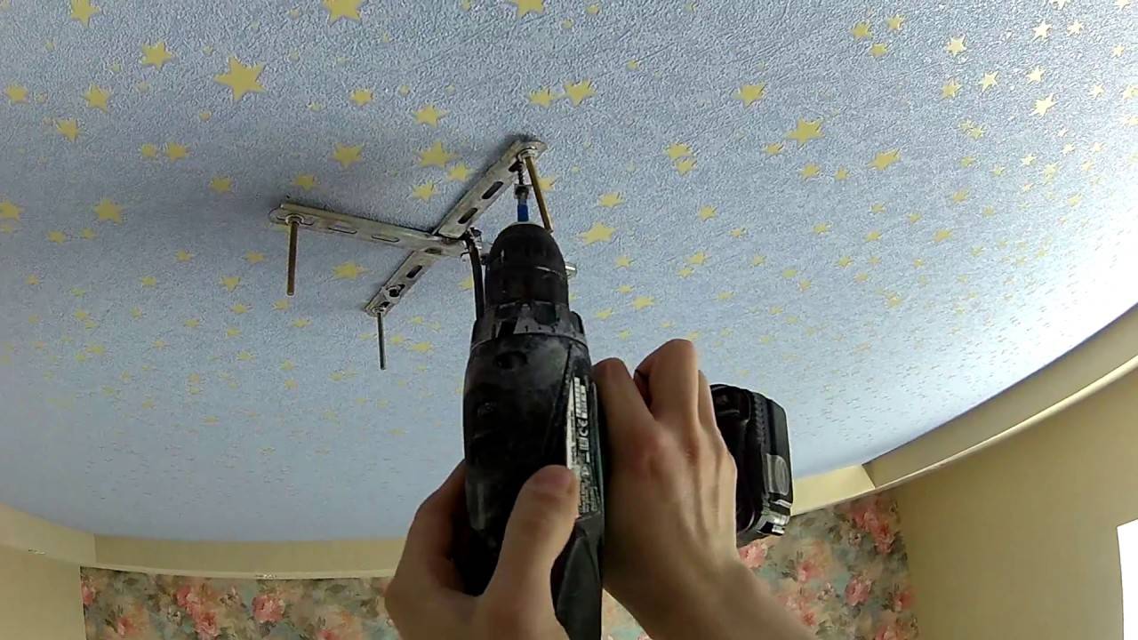 Монтаж люстры на гипсокартонный потолок своими руками