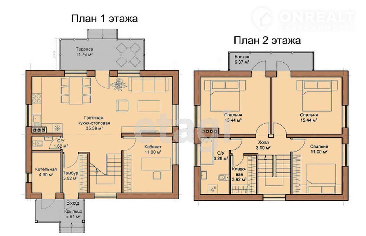 планировка двухэтажного дома с большой кухней гостиной