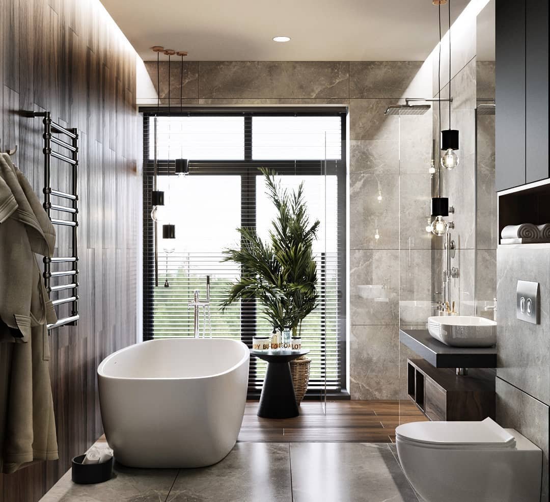 Современный дизайн ванной комнаты 2023| фото, тренды, новинки