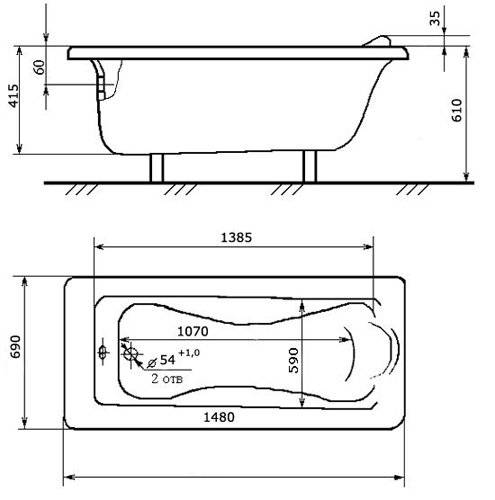 Стандарт высоты установки ванны: особенности монтажа разных типов ванн- обзор +видео