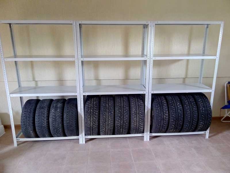 Стеллажи для гаража (94 фото): полки под оборудование, системы хранения колес