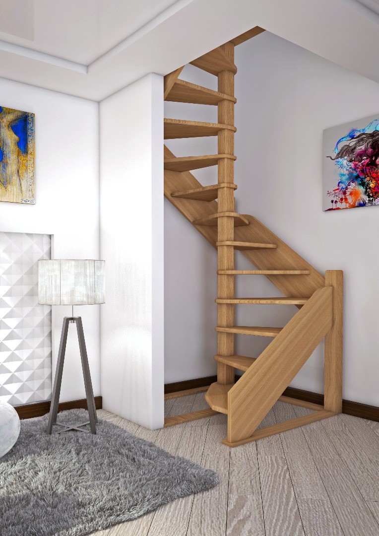 Особенности и виды компактных лестниц на второй этаж
