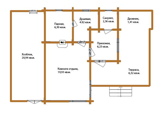 Баня с хозблоком: пристройка под утепленный душ, туалет,сарай и кухня - проекты под одной крышей