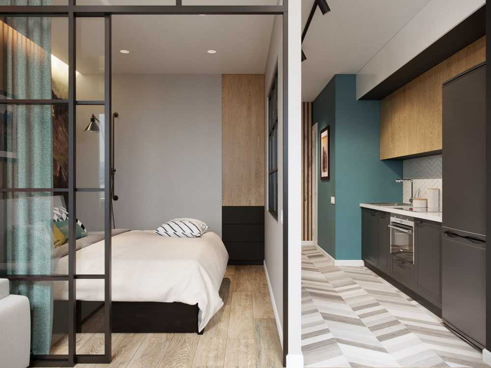 Дизайн однокомнатной квартиры - фото дизайна квартиры в современно стиле