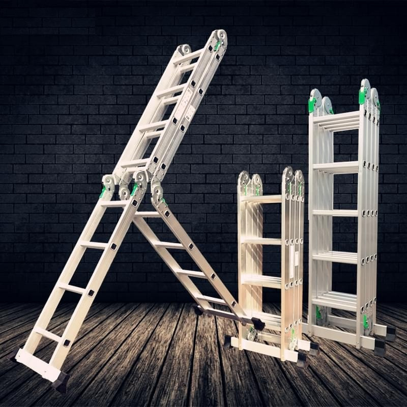 Алюминиевые раздвижные трехсекционные лестницы на чердак