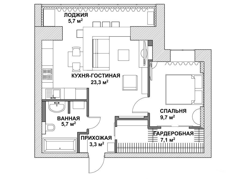 Дизайн гостиной, совмещенной со спальней (90 фото)